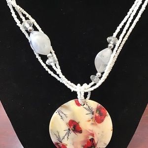 Hand Painted Shell Necklace Set